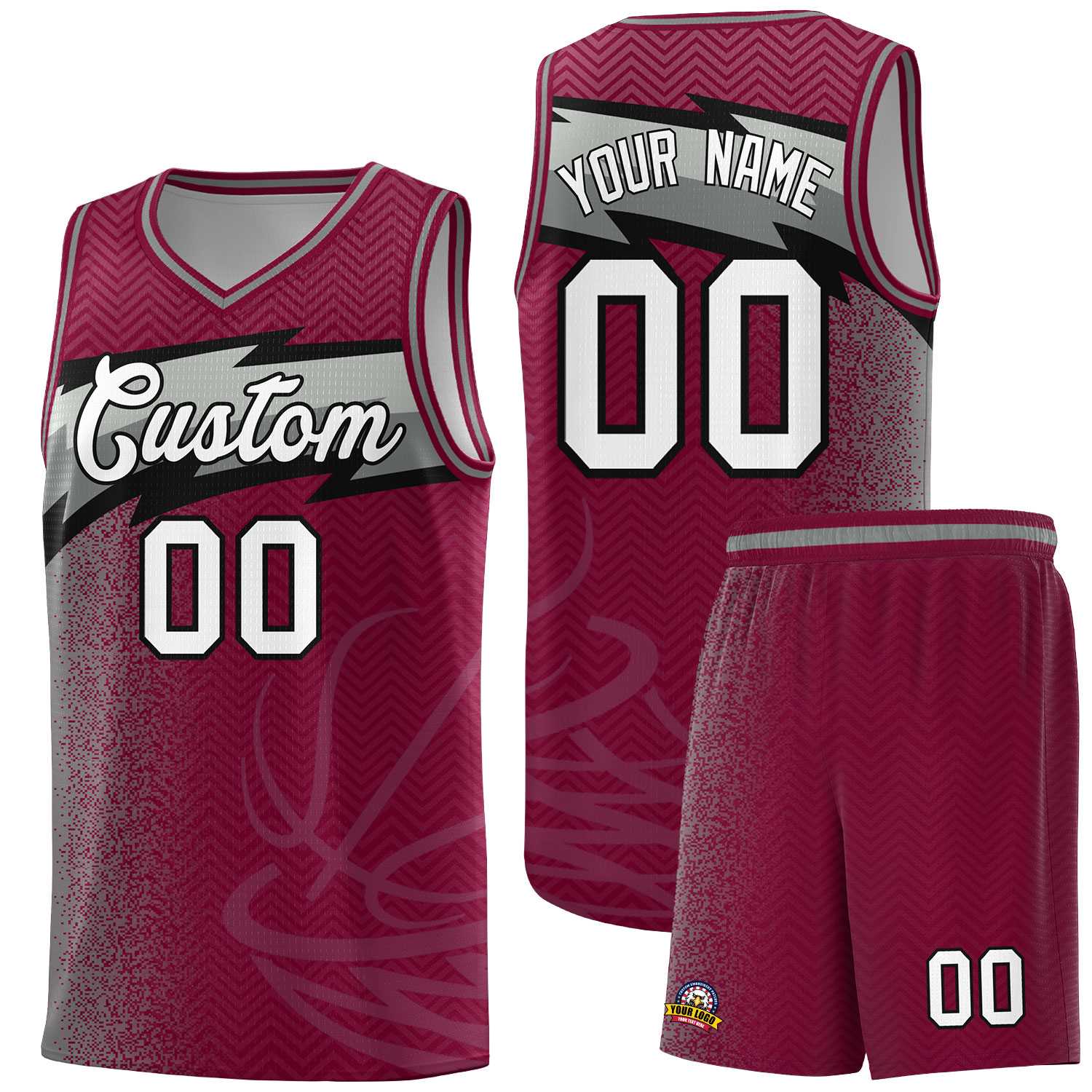 Custom Crimson Dot Scatter Graffiti Pattern Sports Uniform Basketball Jersey|KXKSHOP