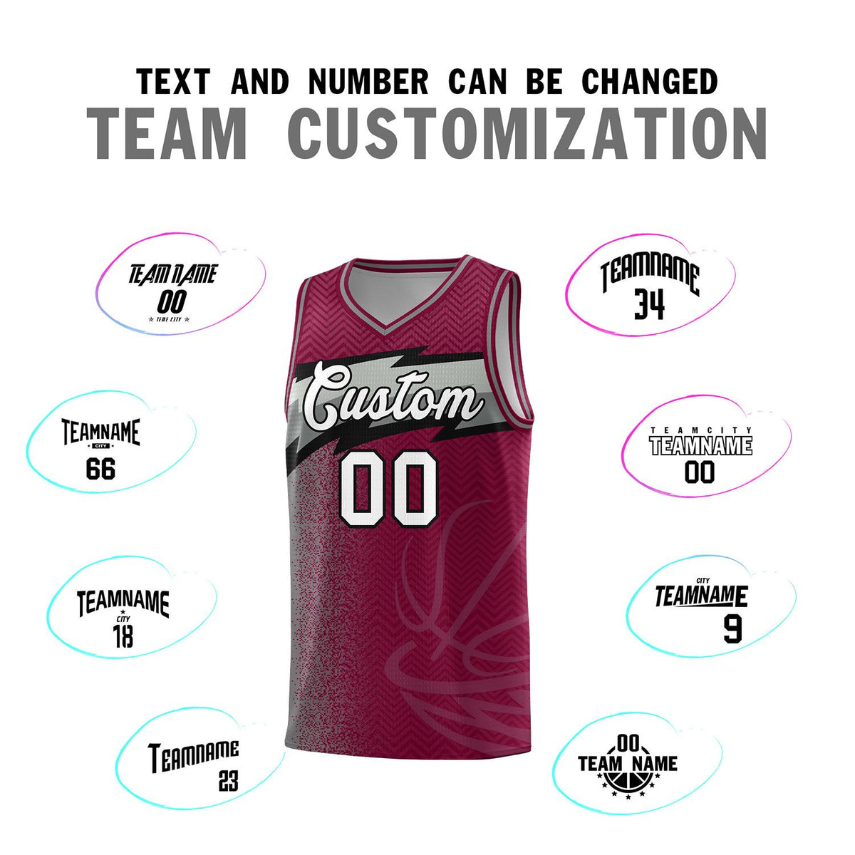 Custom Crimson Dot Scatter Graffiti Pattern Sports Uniform Basketball Jersey|KXKSHOP