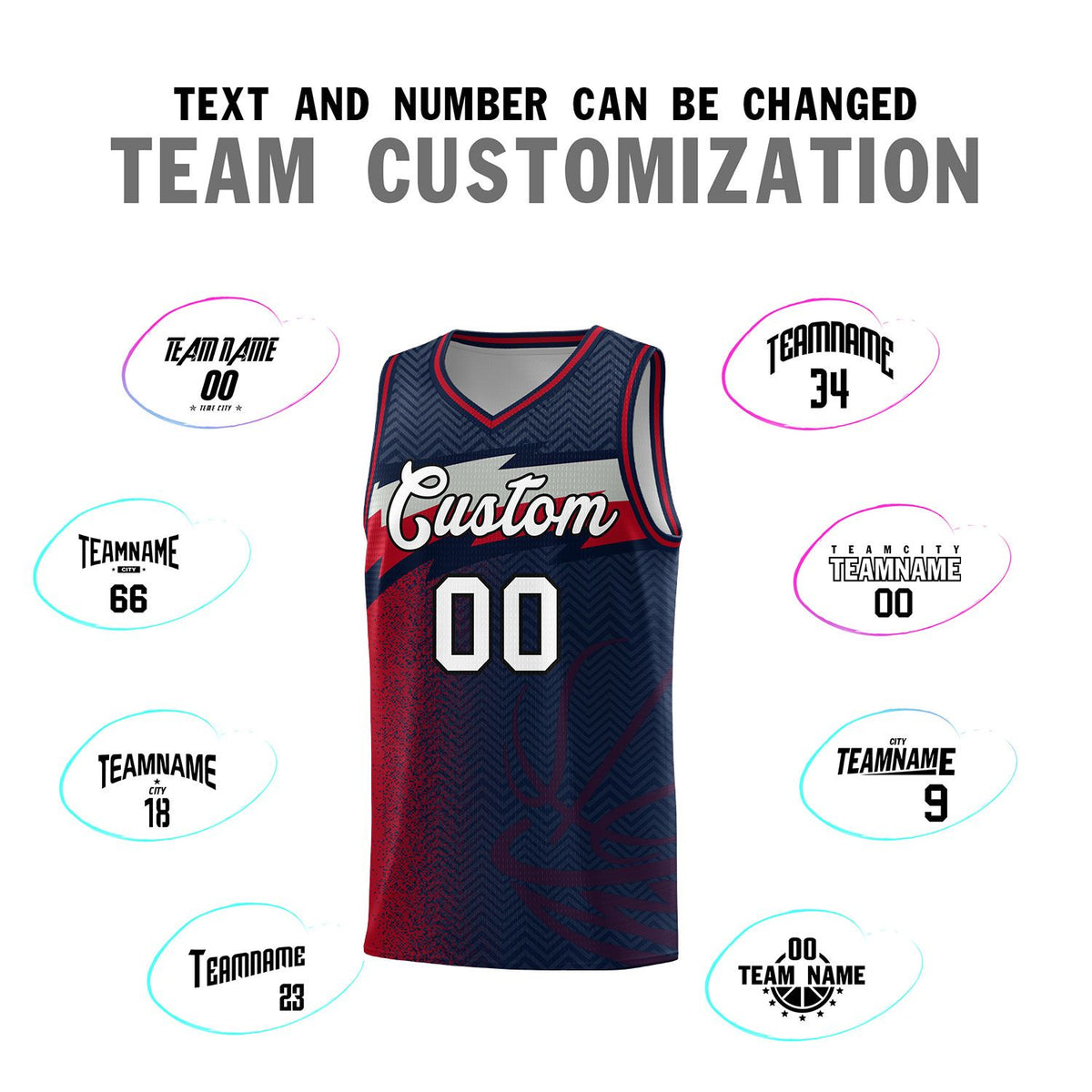 Custom Navy Dot Scatter Graffiti Pattern Sports Uniform Basketball Jersey|KXKSHOP