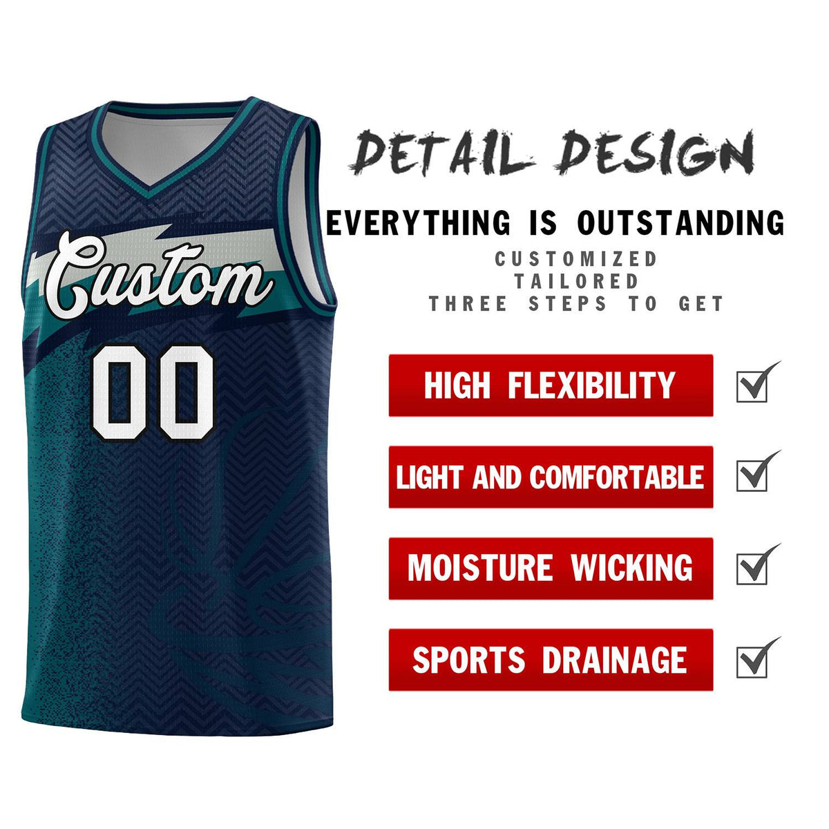 Custom Navy Dot Scatter Graffiti Pattern Sports Uniform Basketball Jersey|KXKSHOP