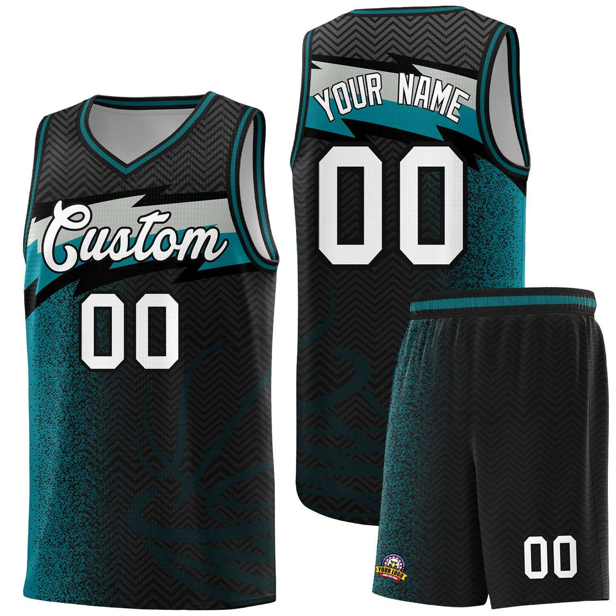 Custom Black Dot Scatter Graffiti Pattern Sports Uniform Basketball Jersey|KXKSHOP