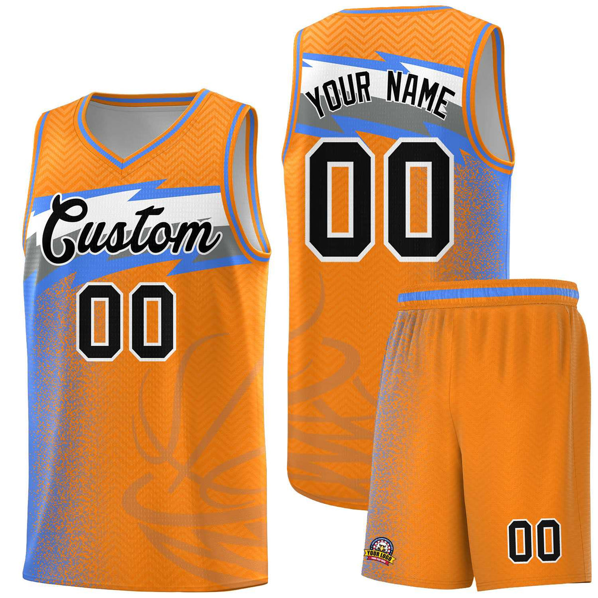 Custom Broncos Orange Dot Scatter Graffiti Pattern Sports Uniform Basketball Jersey|KXKSHOP