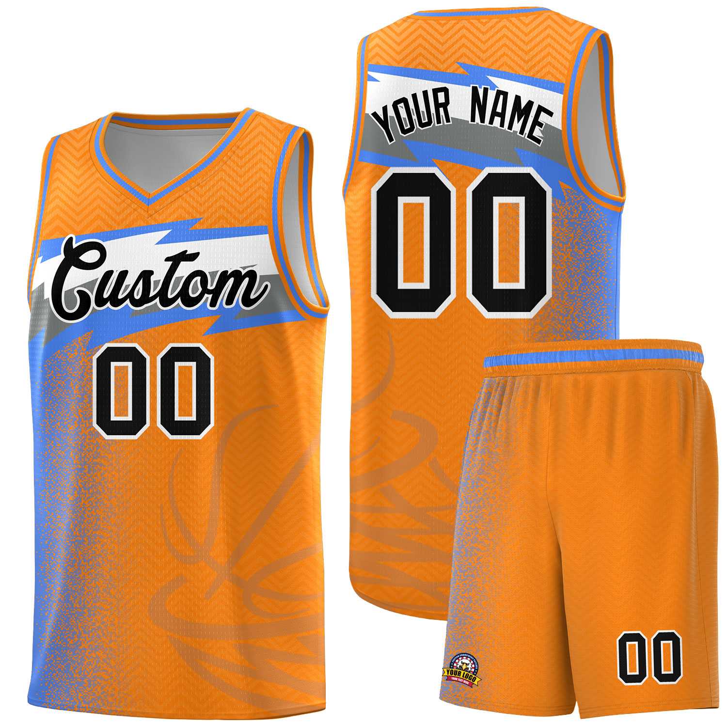 Custom Broncos Orange Dot Scatter Graffiti Pattern Sports Uniform Basketball Jersey|KXKSHOP