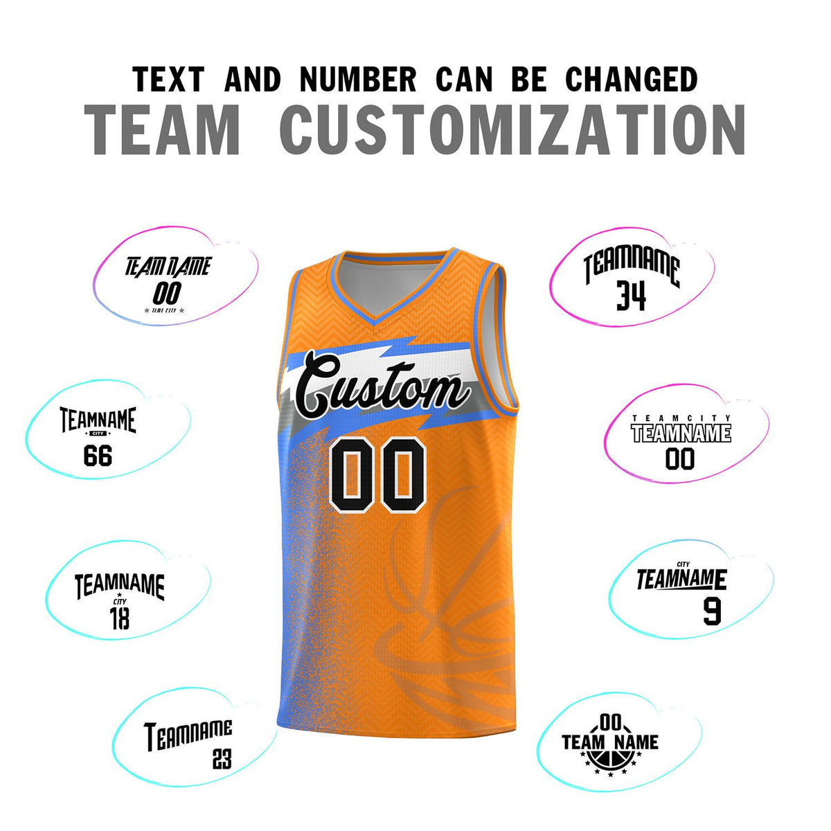 Custom Broncos Orange Dot Scatter Graffiti Pattern Sports Uniform Basketball Jersey|KXKSHOP