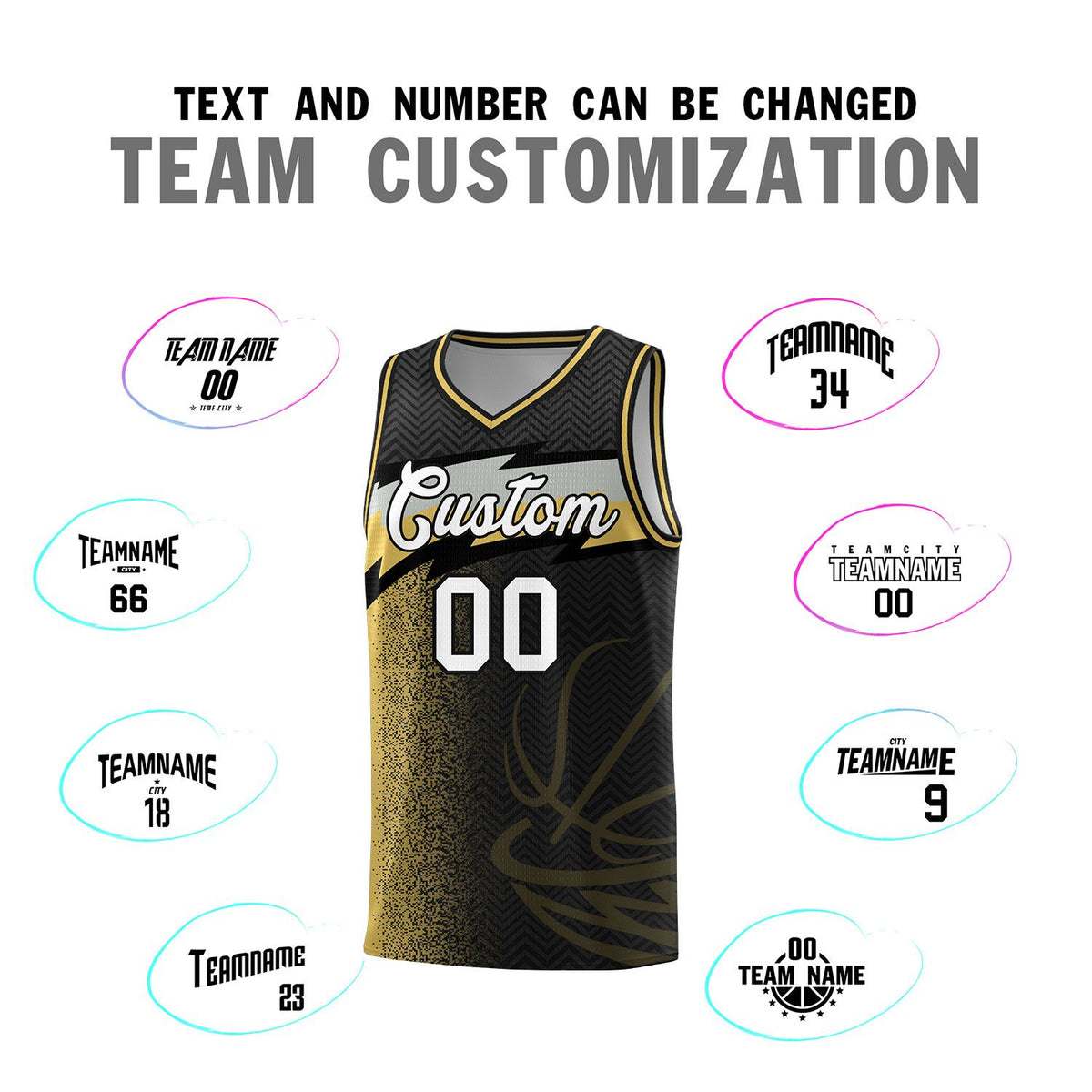 Custom Black Dot Scatter Graffiti Pattern Sports Uniform Basketball Jersey|KXKSHOP