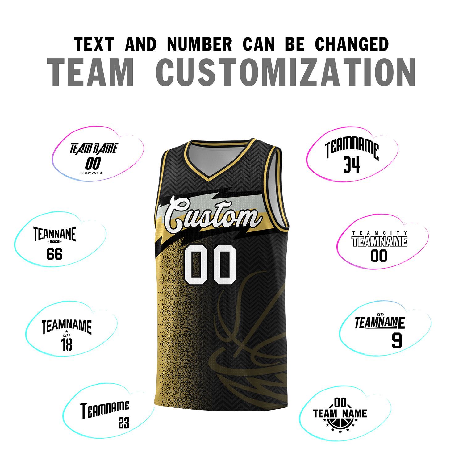 Custom Black Dot Scatter Graffiti Pattern Sports Uniform Basketball Jersey|KXKSHOP