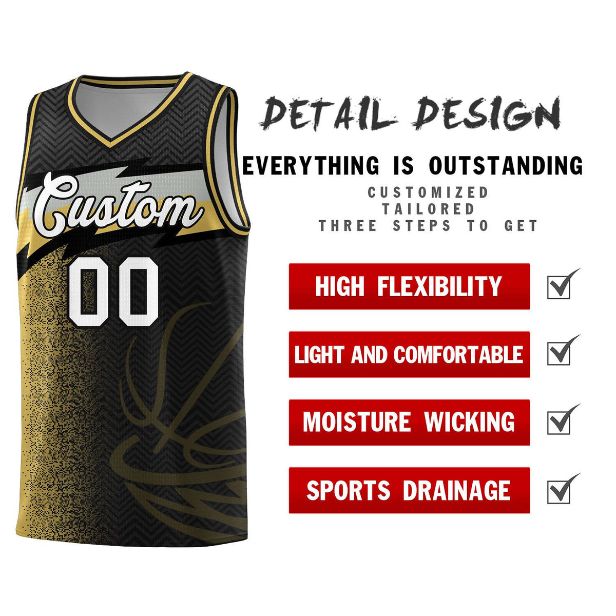 Custom Black Dot Scatter Graffiti Pattern Sports Uniform Basketball Jersey|KXKSHOP