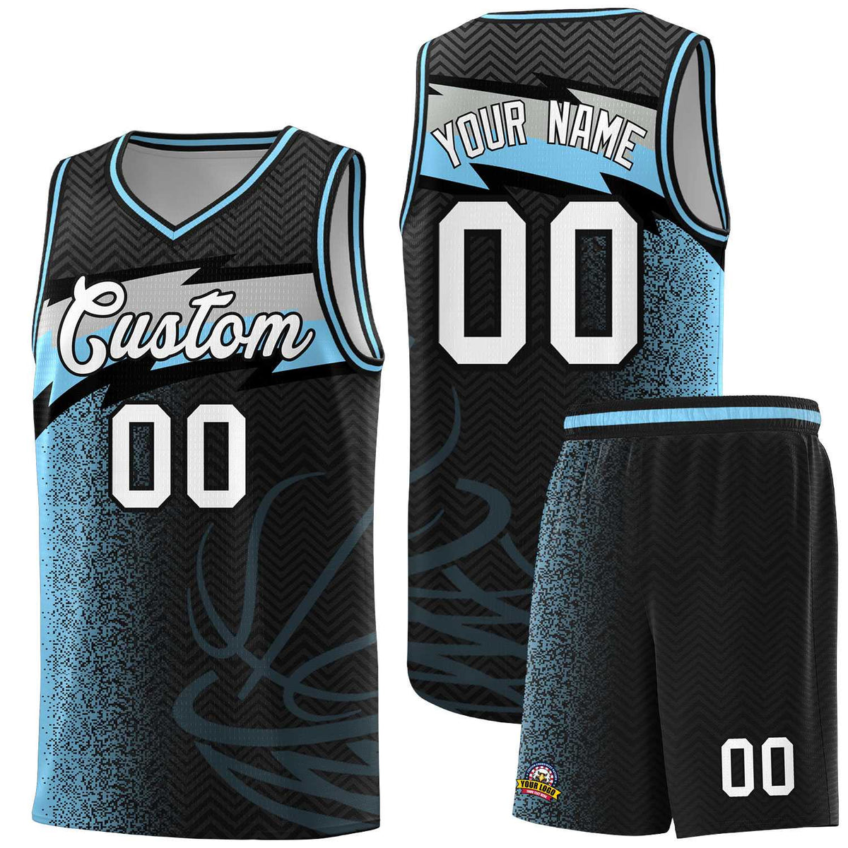 Custom Black Dot Scatter Graffiti Pattern Sports Uniform Basketball Jersey|KXKSHOP
