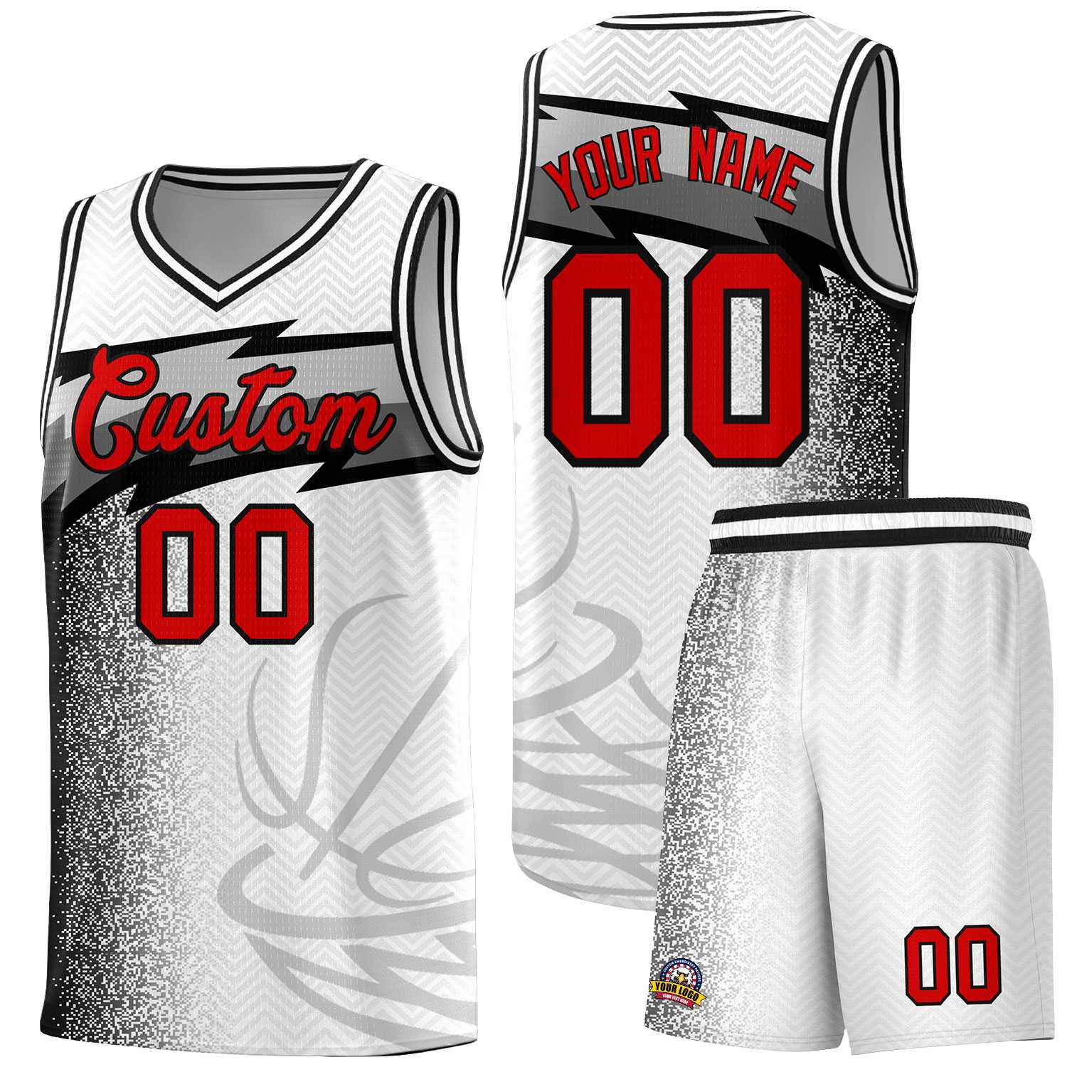 Custom White Dot Scatter Graffiti Pattern Sports Uniform Basketball Jersey|KXKSHOP