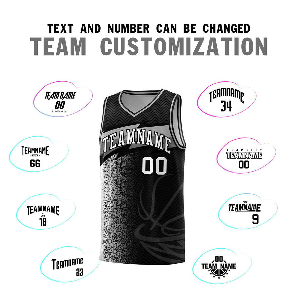 Custom Black Dot Scatter Graffiti Pattern Sports Uniform Basketball Jersey|KXKSHOP