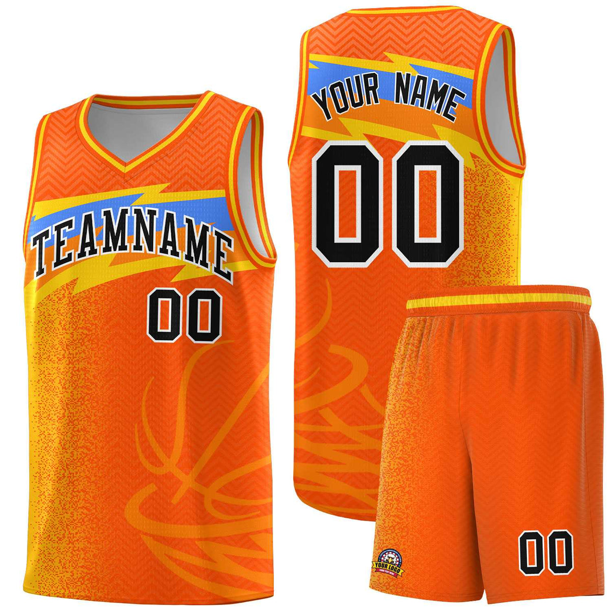 Custom Orange Dot Scatter Graffiti Pattern Sports Uniform Basketball Jersey|KXKSHOP