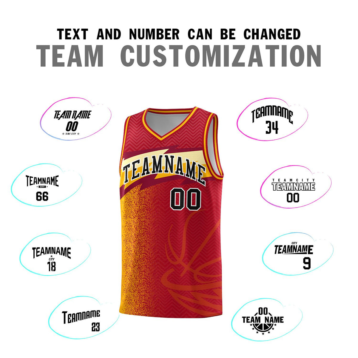 Custom Red Dot Scatter Graffiti Pattern Sports Uniform Basketball Jersey|KXKSHOP