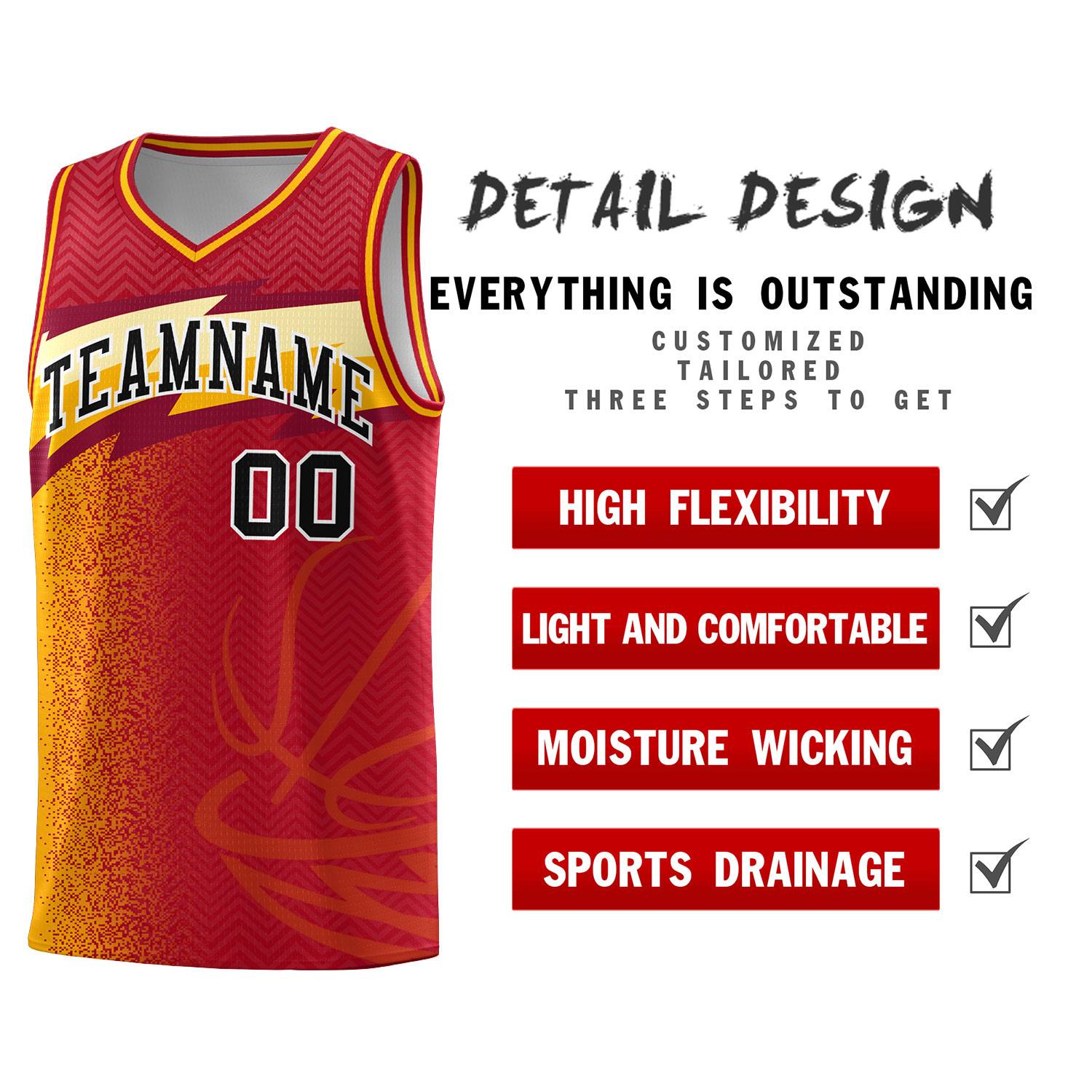Custom Red Dot Scatter Graffiti Pattern Sports Uniform Basketball Jersey|KXKSHOP