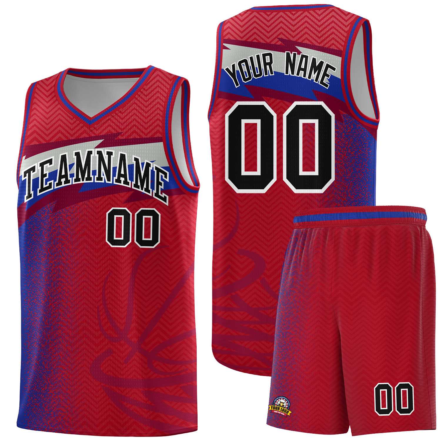 Custom Red Dot Scatter Graffiti Pattern Sports Uniform Basketball Jersey|KXKSHOP