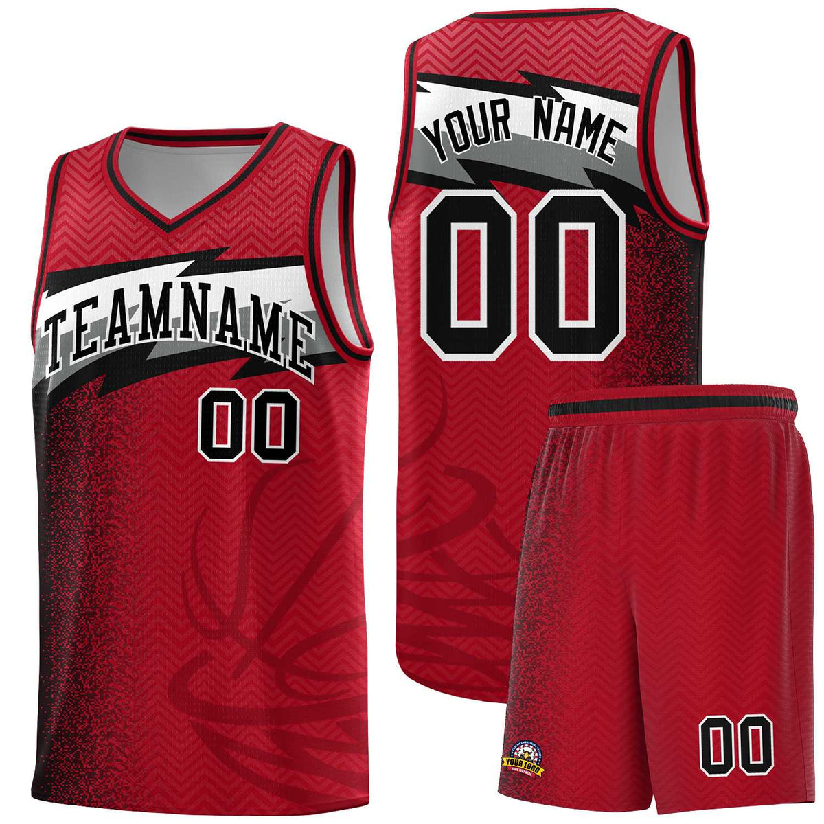 Custom Red Dot Scatter Graffiti Pattern Sports Uniform Basketball Jersey|KXKSHOP