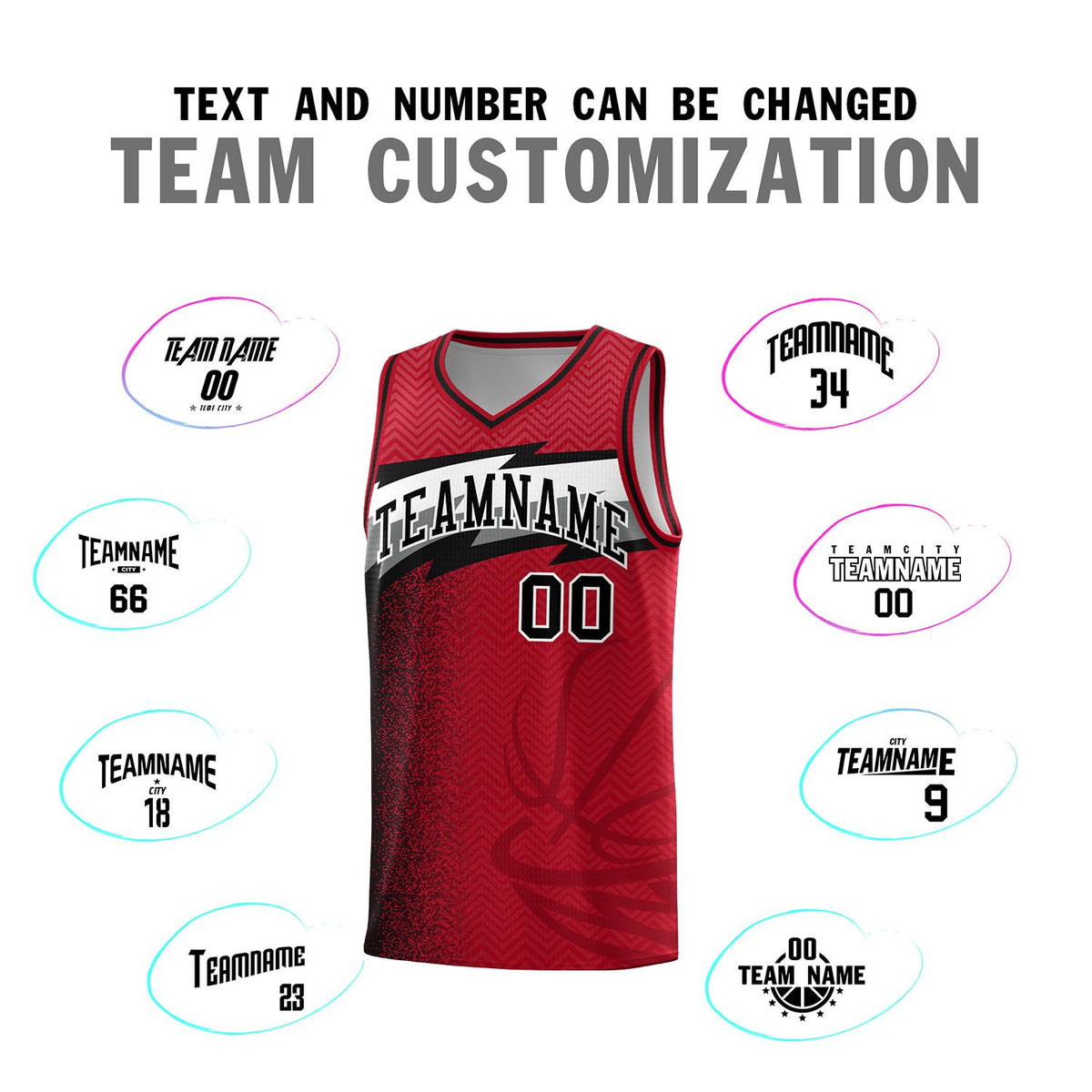 Custom Red Dot Scatter Graffiti Pattern Sports Uniform Basketball Jersey|KXKSHOP