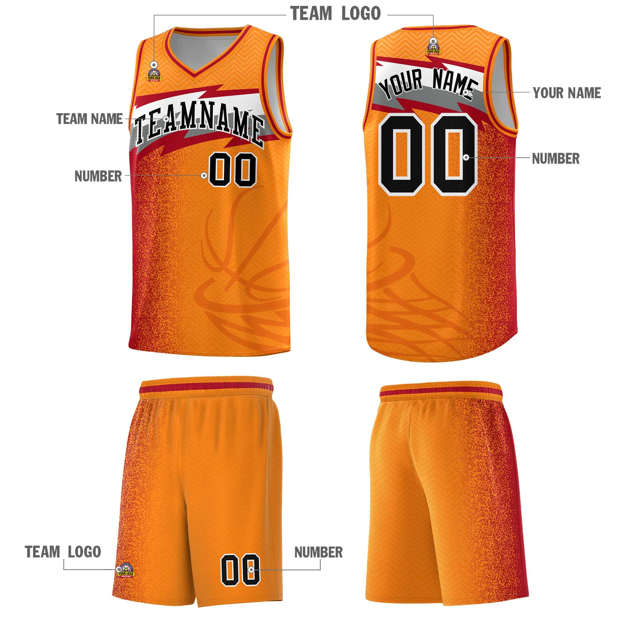 Custom Broncos Orange Dot Scatter Graffiti Pattern Sports Uniform Basketball Jersey|KXKSHOP
