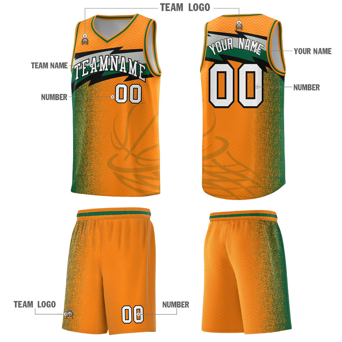 Custom Broncos Orange Dot Scatter Graffiti Pattern Sports Uniform Basketball Jersey|KXKSHOP