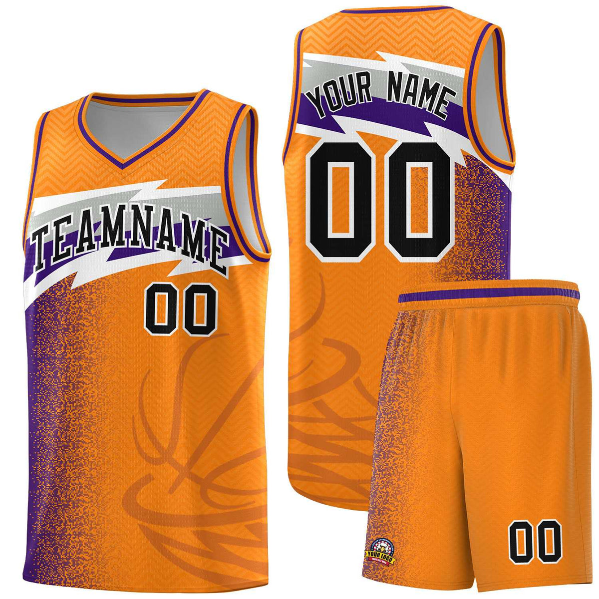 Custom Broncos Orange Dot Scatter Graffiti Pattern Sports Uniform Basketball Jersey|KXKSHOP