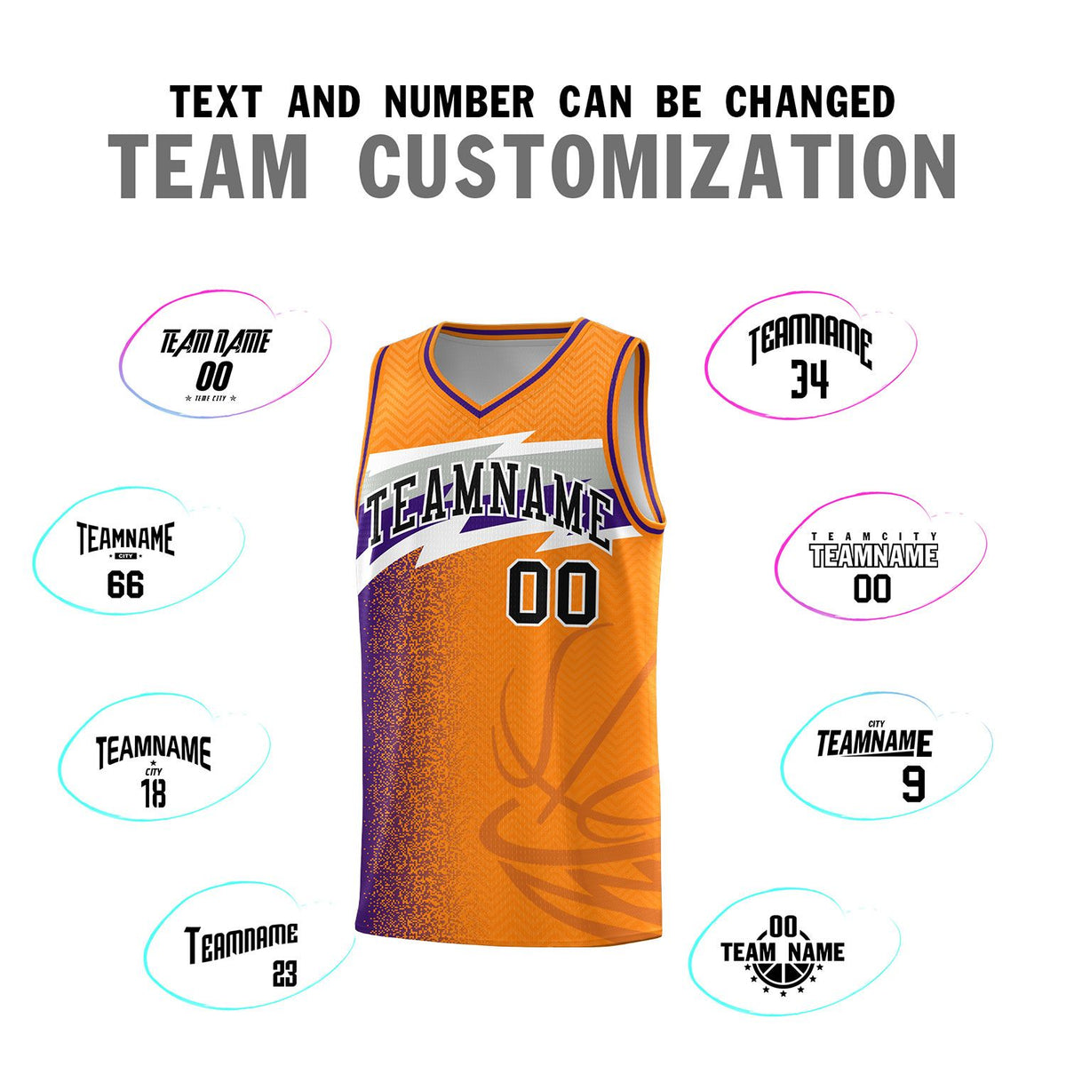 Custom Broncos Orange Dot Scatter Graffiti Pattern Sports Uniform Basketball Jersey|KXKSHOP