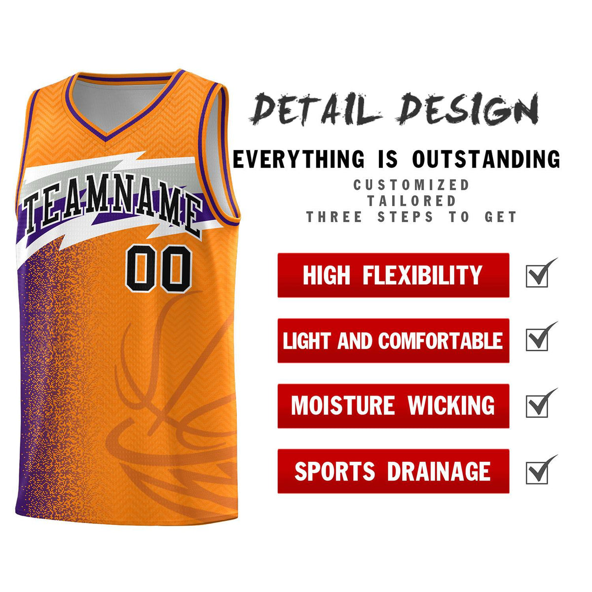 Custom Broncos Orange Dot Scatter Graffiti Pattern Sports Uniform Basketball Jersey|KXKSHOP
