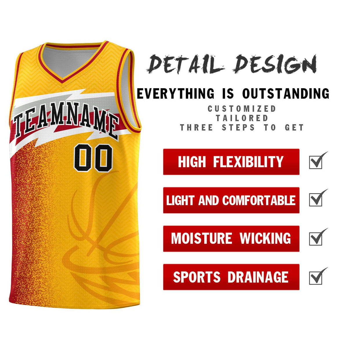 Custom Gold Dot Scatter Graffiti Pattern Sports Uniform Basketball Jersey|KXKSHOP