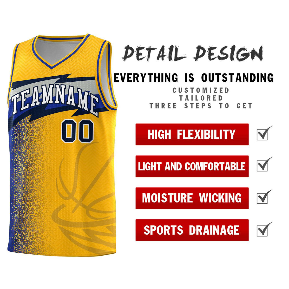Custom Gold Dot Scatter Graffiti Pattern Sports Uniform Basketball Jersey|KXKSHOP
