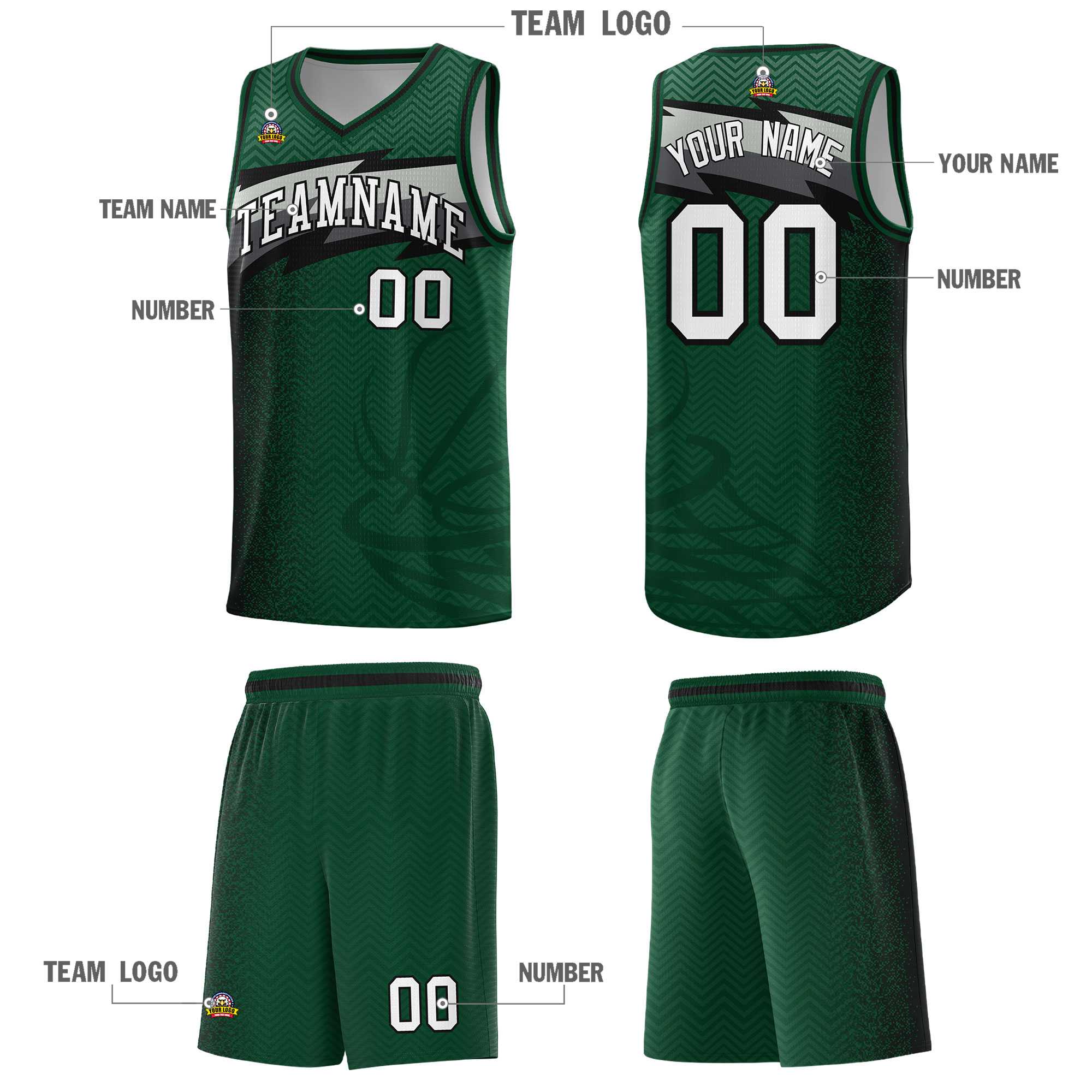 Custom Kelly Green Dot Scatter Graffiti Pattern Sports Uniform Basketball Jersey|KXKSHOP