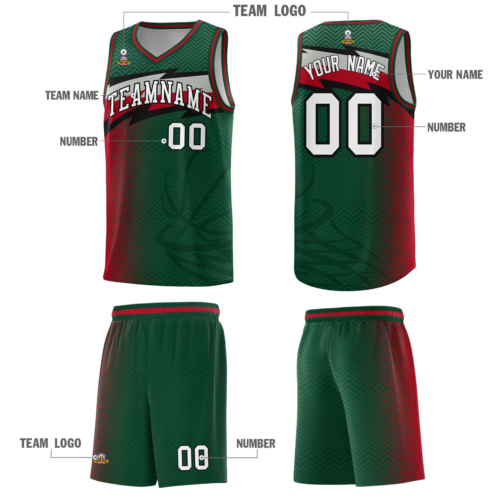 Custom Kelly Green Dot Scatter Graffiti Pattern Sports Uniform Basketball Jersey|KXKSHOP