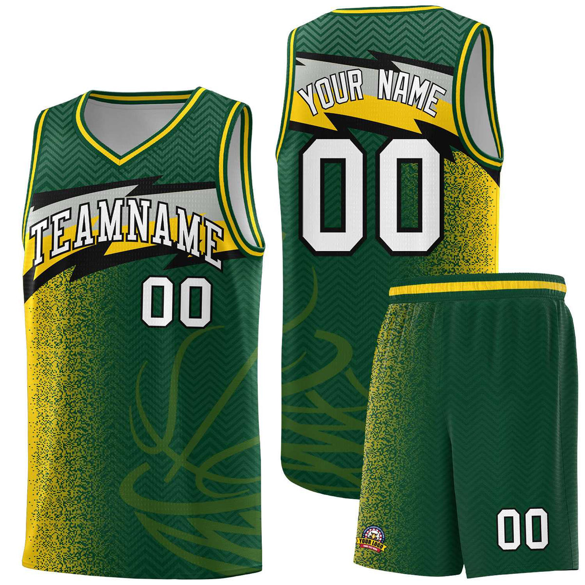 Custom Kelly Green Dot Scatter Graffiti Pattern Sports Uniform Basketball Jersey|KXKSHOP