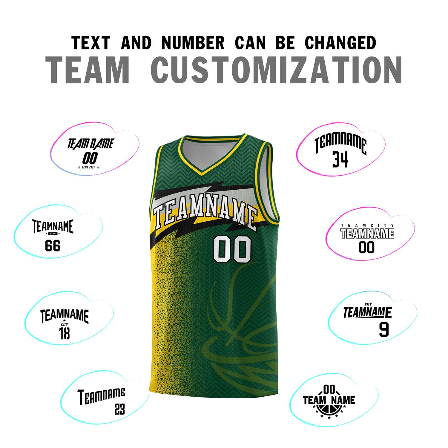 Custom Kelly Green Dot Scatter Graffiti Pattern Sports Uniform Basketball Jersey|KXKSHOP