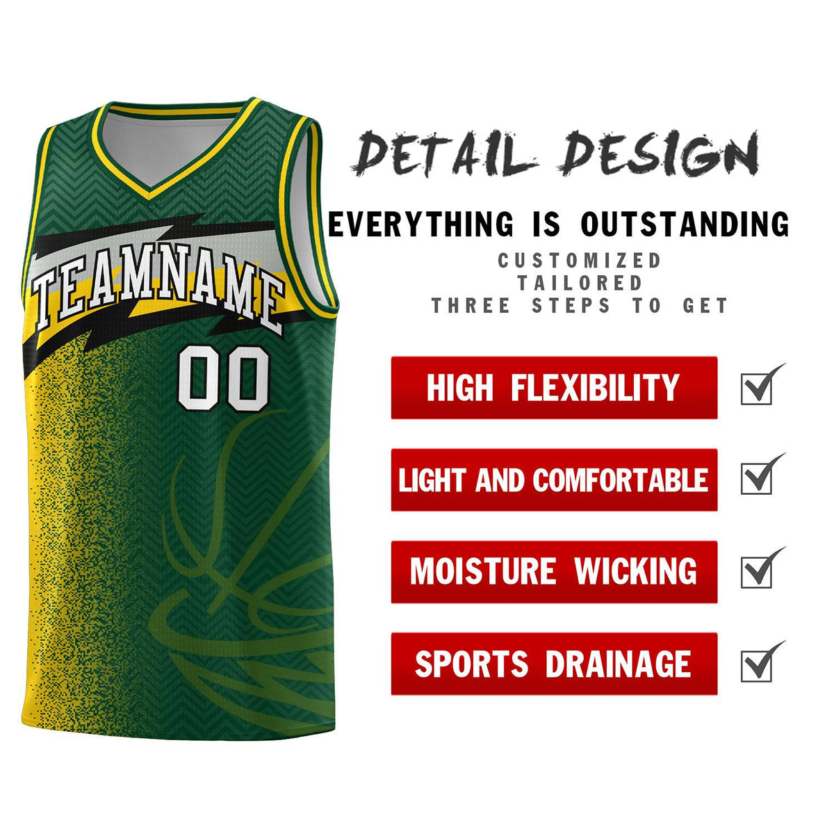 Custom Kelly Green Dot Scatter Graffiti Pattern Sports Uniform Basketball Jersey|KXKSHOP