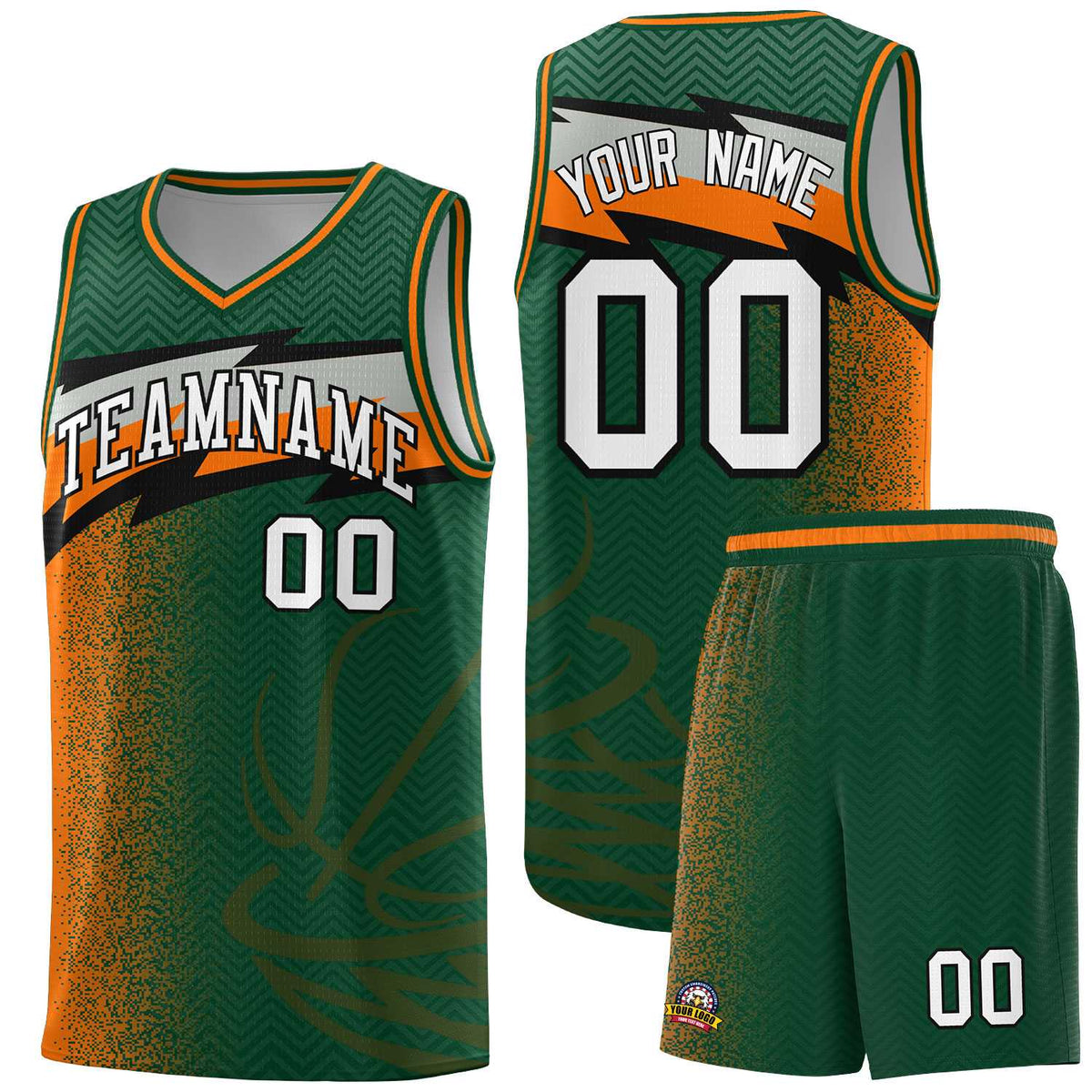 Custom Kelly Green Dot Scatter Graffiti Pattern Sports Uniform Basketball Jersey|KXKSHOP