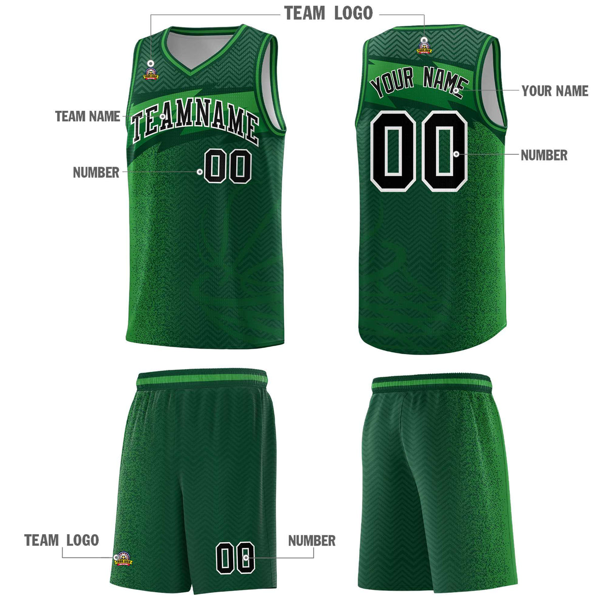 Custom Kelly Green Dot Scatter Graffiti Pattern Sports Uniform Basketball Jersey|KXKSHOP