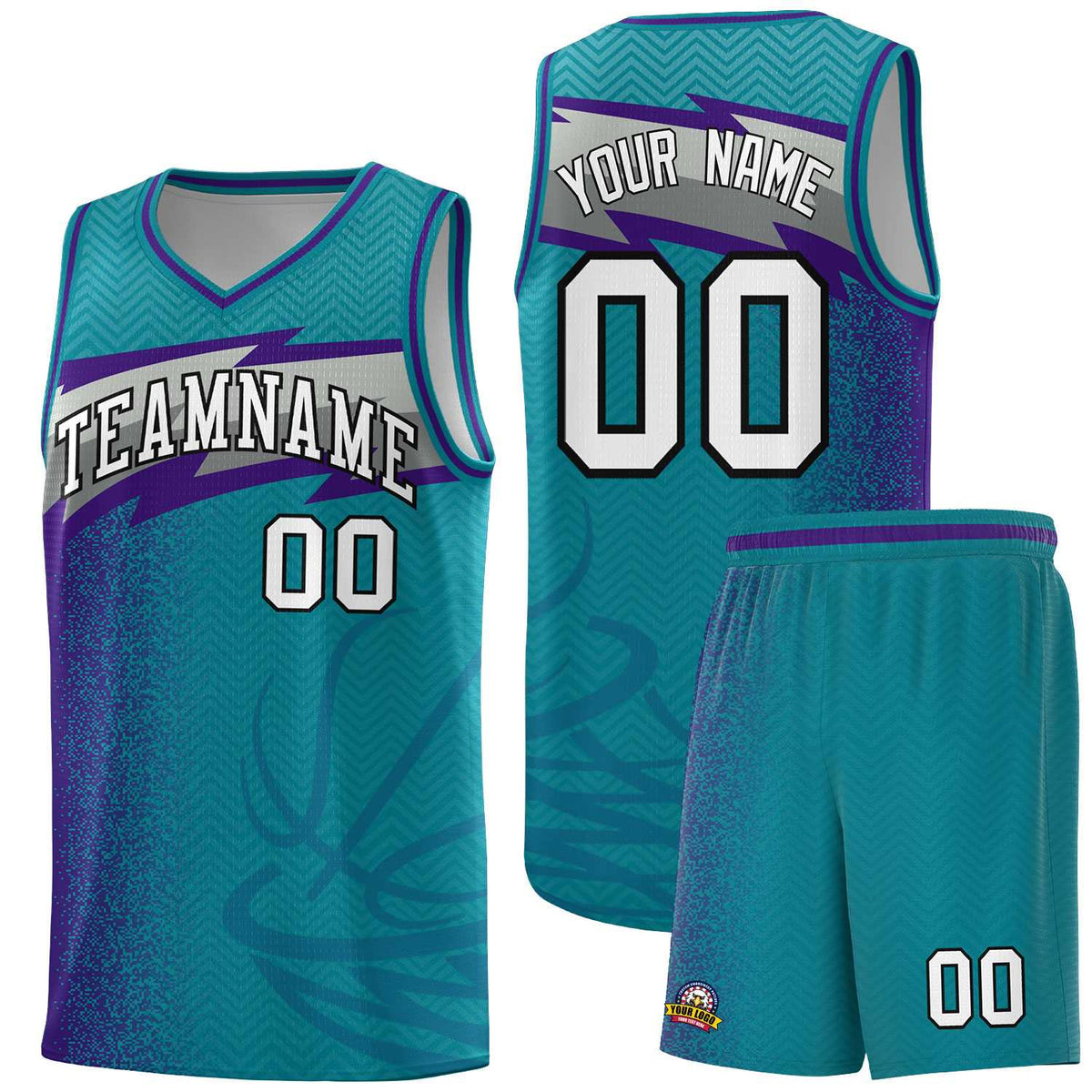 Custom Aqua Dot Scatter Graffiti Pattern Sports Uniform Basketball Jersey|KXKSHOP