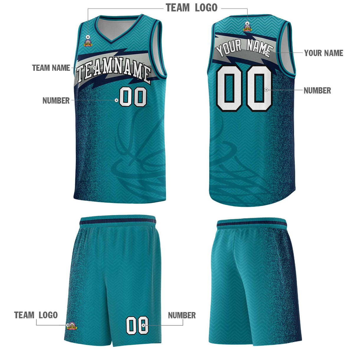 Custom Aqua Dot Scatter Graffiti Pattern Sports Uniform Basketball Jersey|KXKSHOP