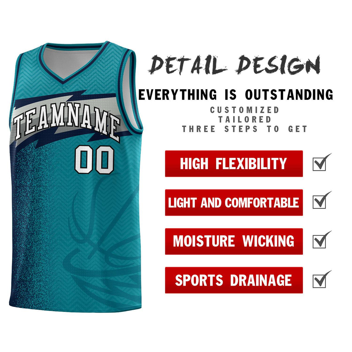 Custom Aqua Dot Scatter Graffiti Pattern Sports Uniform Basketball Jersey|KXKSHOP