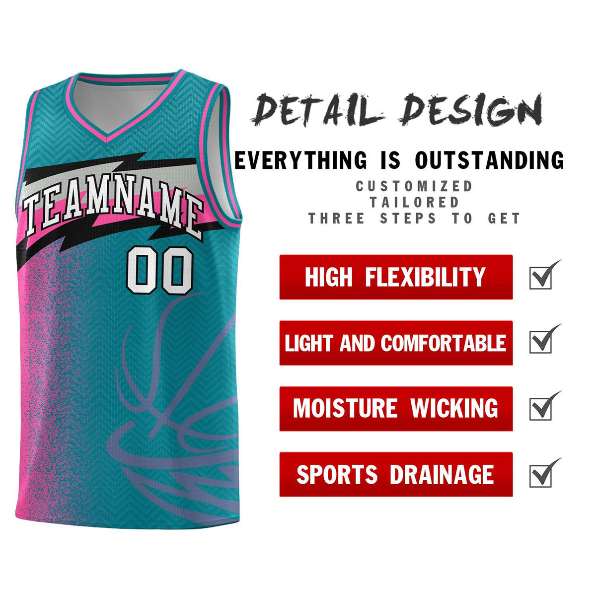 Custom Aqua Dot Scatter Graffiti Pattern Sports Uniform Basketball Jersey|KXKSHOP