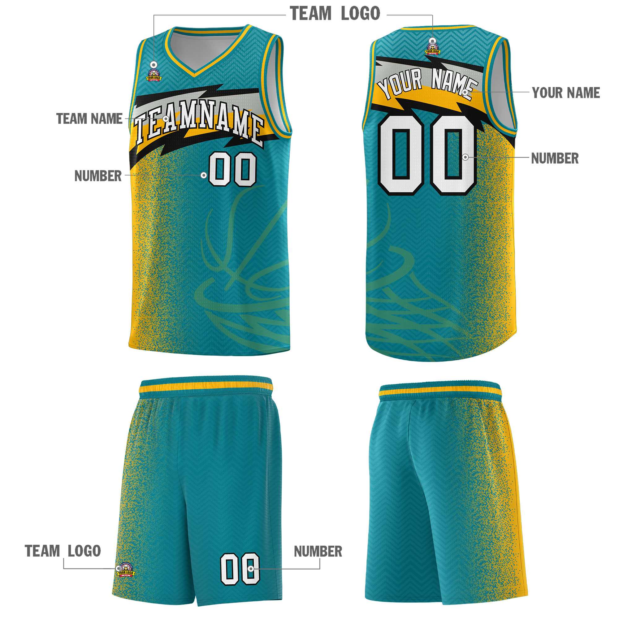 Custom Aqua Dot Scatter Graffiti Pattern Sports Uniform Basketball Jersey|KXKSHOP