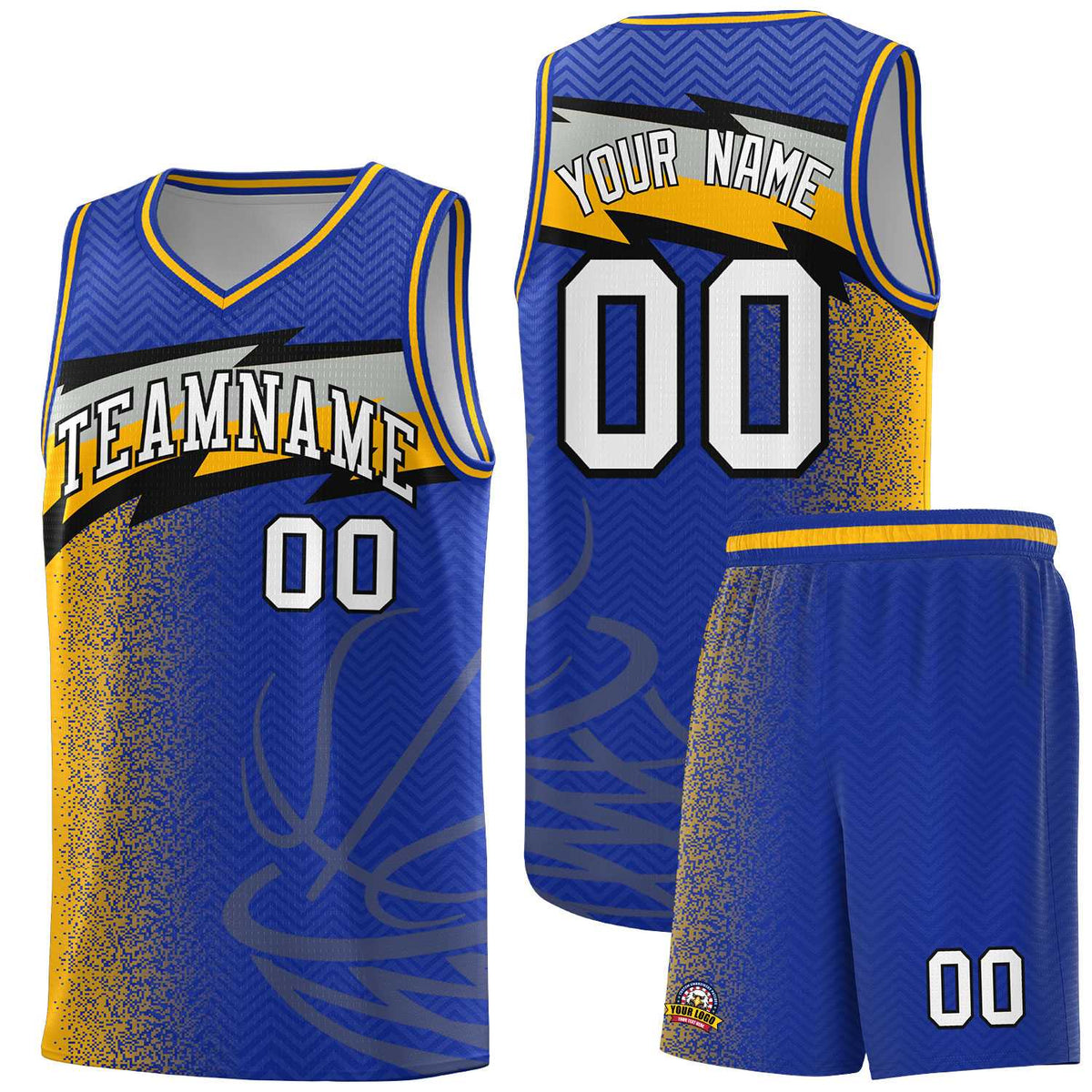 Custom Royal Dot Scatter Graffiti Pattern Sports Uniform Basketball Jersey|KXKSHOP