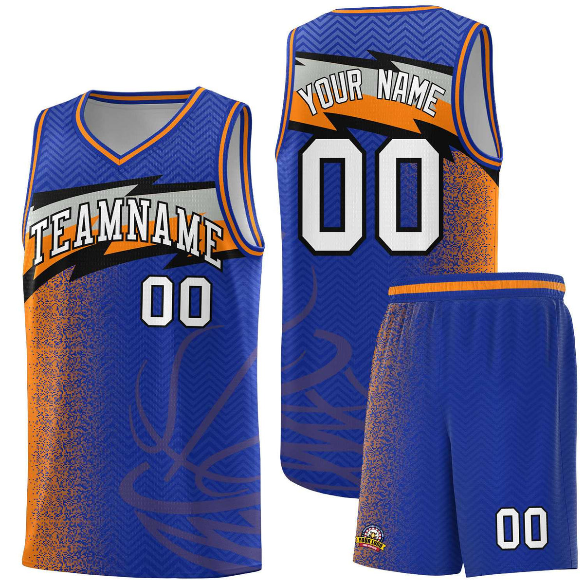 Custom Royal Dot Scatter Graffiti Pattern Sports Uniform Basketball Jersey|KXKSHOP