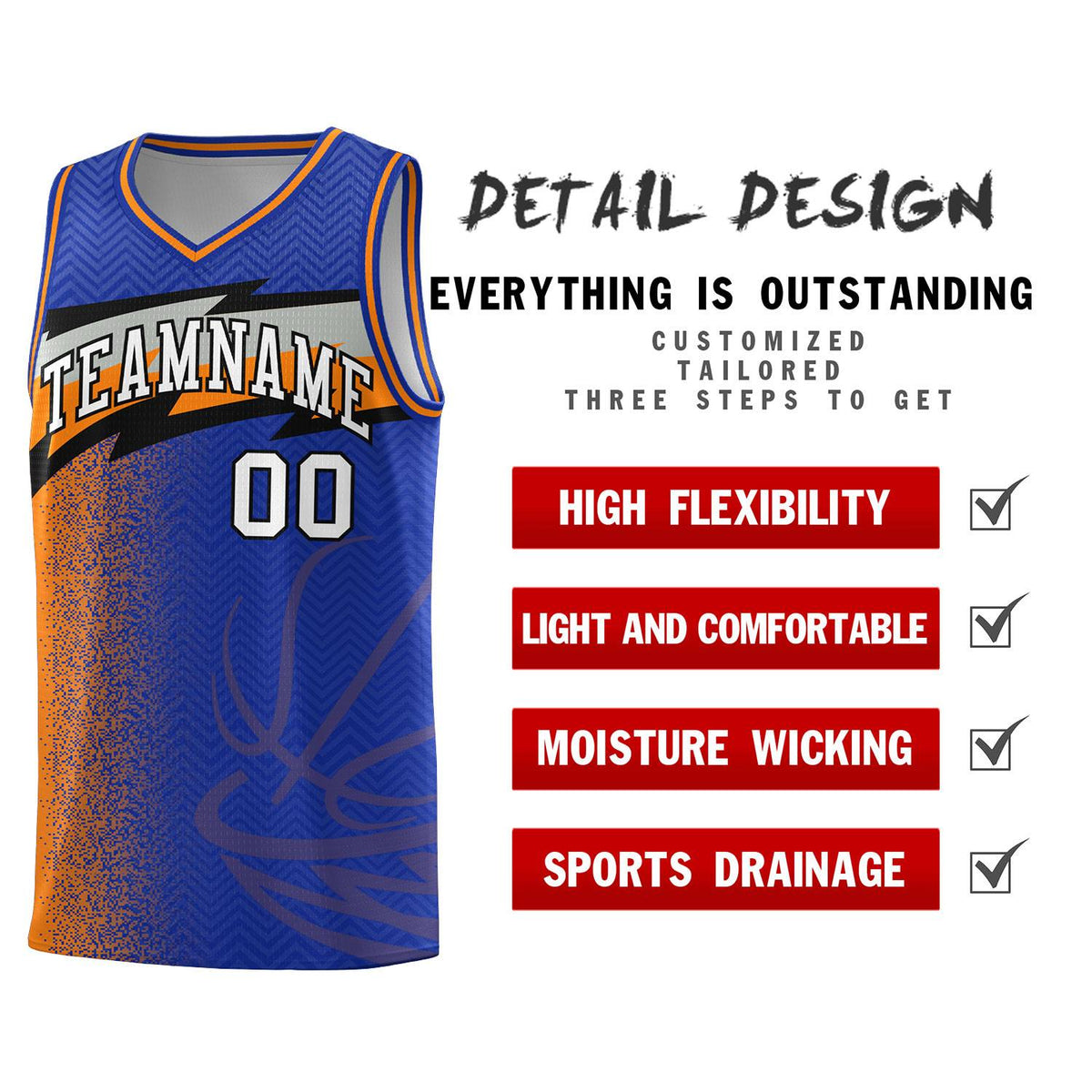 Custom Royal Dot Scatter Graffiti Pattern Sports Uniform Basketball Jersey|KXKSHOP