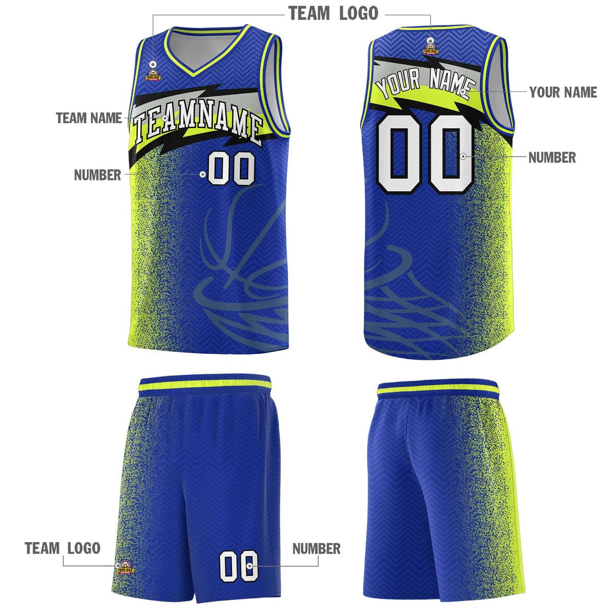 Custom Royal Dot Scatter Graffiti Pattern Sports Uniform Basketball Jersey|KXKSHOP