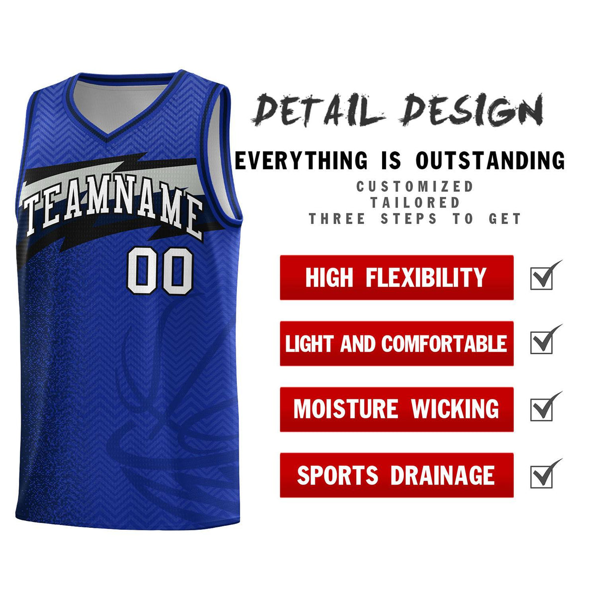 Custom Royal Dot Scatter Graffiti Pattern Sports Uniform Basketball Jersey|KXKSHOP