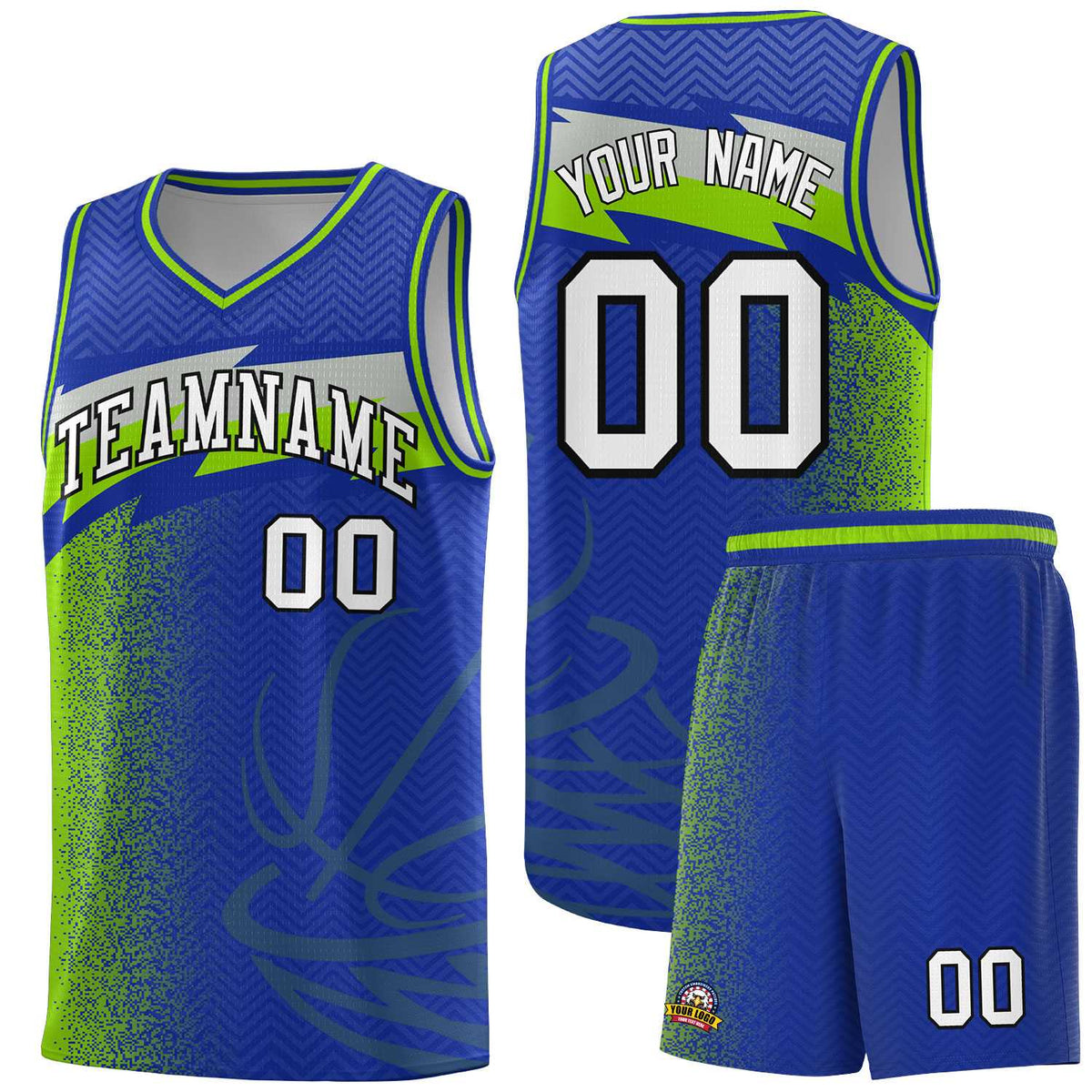 Custom Royal Dot Scatter Graffiti Pattern Sports Uniform Basketball Jersey|KXKSHOP