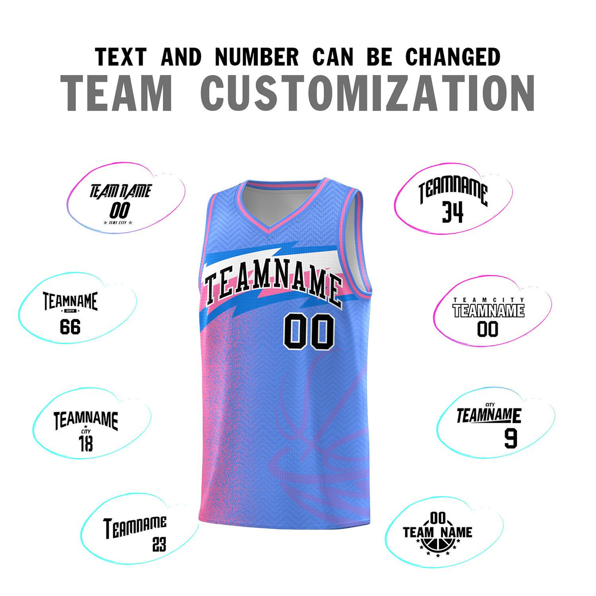 Custom Blue Dot Scatter Graffiti Pattern Sports Uniform Basketball Jersey|KXKSHOP