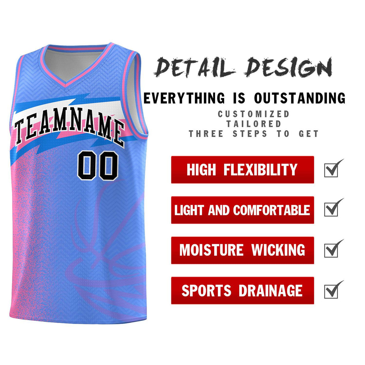 Custom Blue Dot Scatter Graffiti Pattern Sports Uniform Basketball Jersey|KXKSHOP