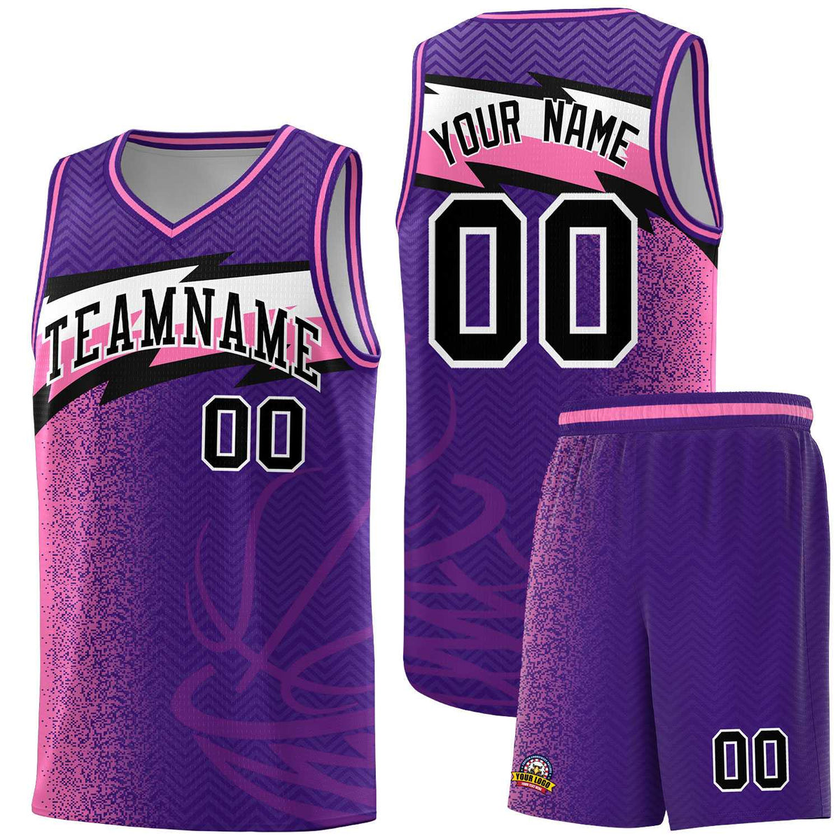 Custom Purple Dot Scatter Graffiti Pattern Sports Uniform Basketball Jersey|KXKSHOP