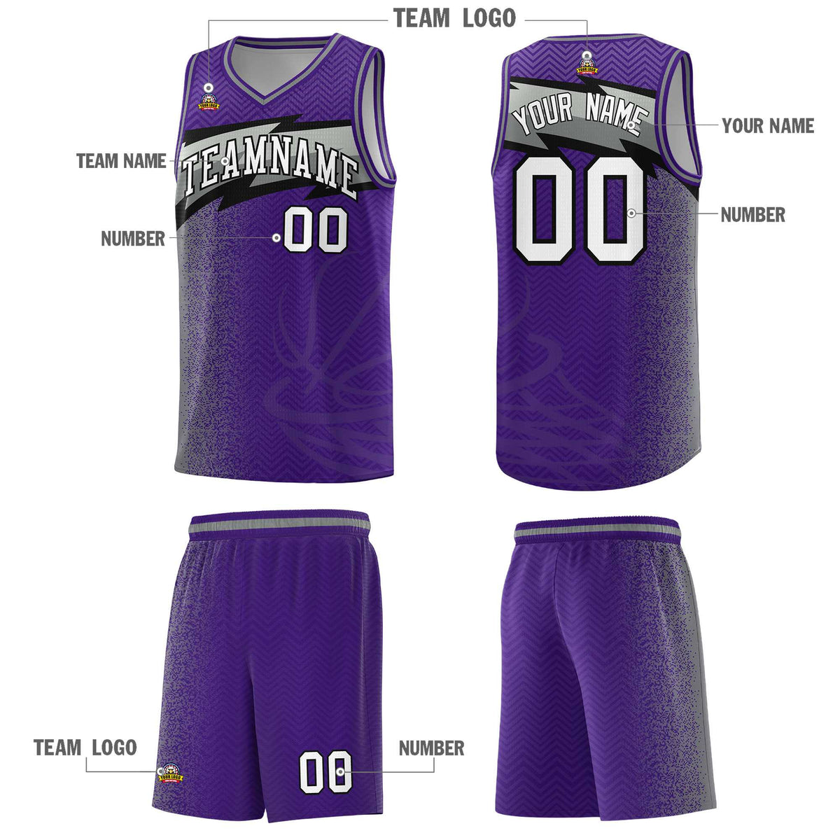 Custom Purple Dot Scatter Graffiti Pattern Sports Uniform Basketball Jersey|KXKSHOP
