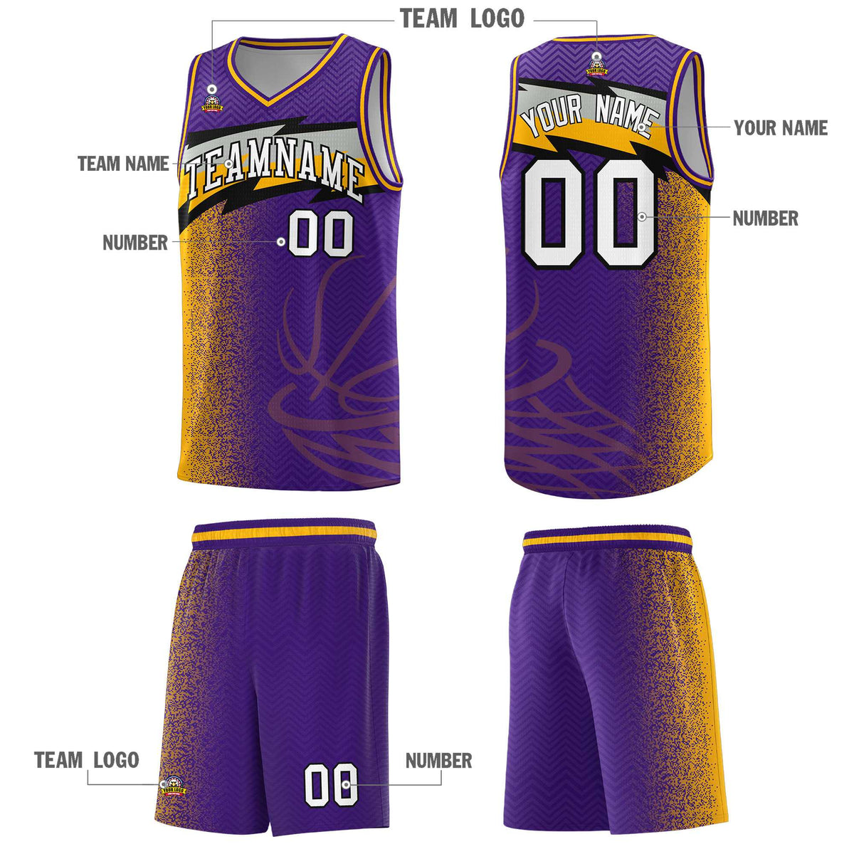 Custom Purple Dot Scatter Graffiti Pattern Sports Uniform Basketball Jersey|KXKSHOP